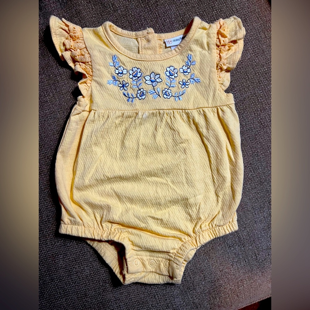 Baby Daisy Fuentes Yellow Floral Romper